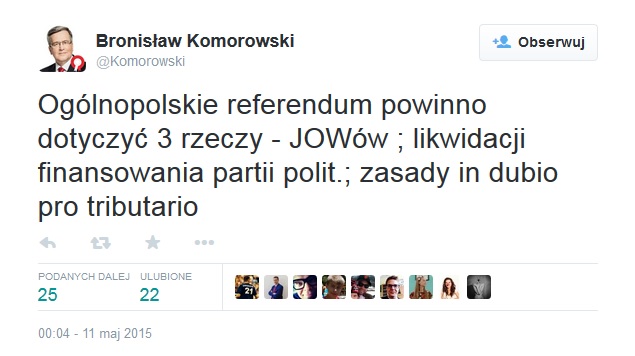 Komorowski Referendum Twitter